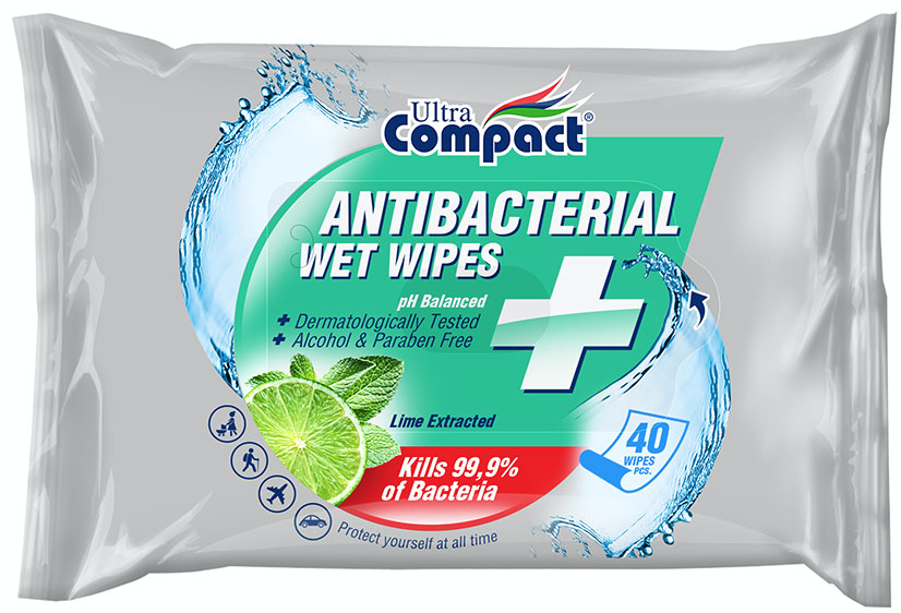 Antibacterial Wet Wipes 40 pcs Lime Scented